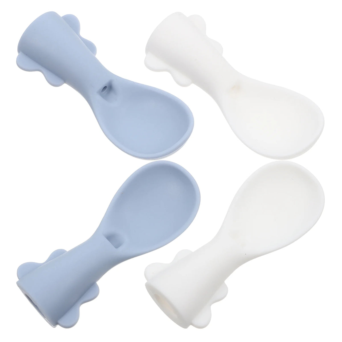 4Pcs Detachable Silicone Baby Spoons Set Attachments For Pouches Toddler Feeding Spoon Infant Newborn Dessert Sugar Spoons Baby