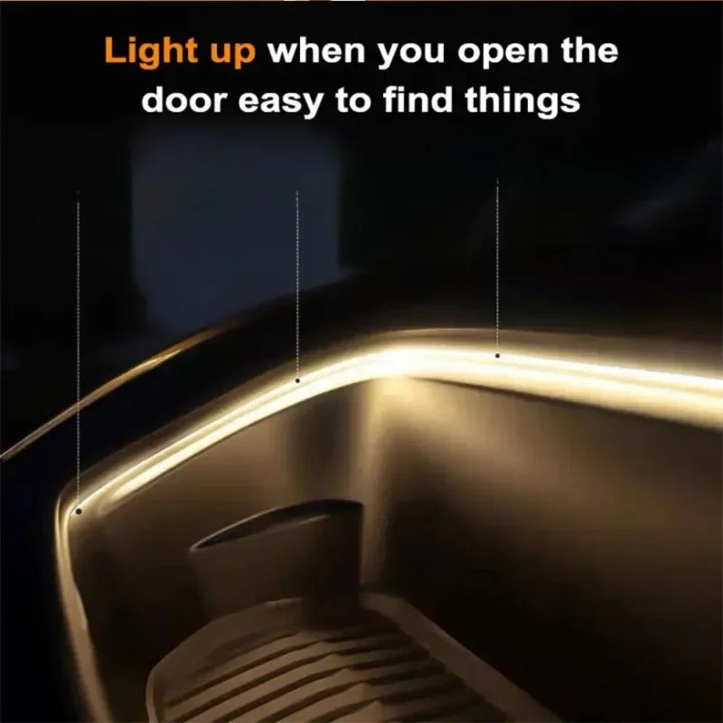 Car high brightness trunk lighting ambient light interior decoration LED wiring free automatic sensing tailgate light strip