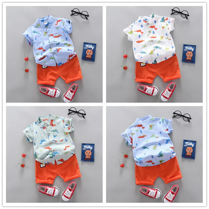 Fashion Baby Boy's Suit Summer Casual Clothes Set Top Shorts 2PCS Baby Clothing Set For Boys Infant Suits Kids Clothes