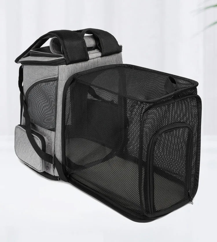 Breathable Pet Cat Carrier Backpack Foldable Pet Carrier Transport Travel Bag Expandable Large Capacity Creative for Cats Dogs
