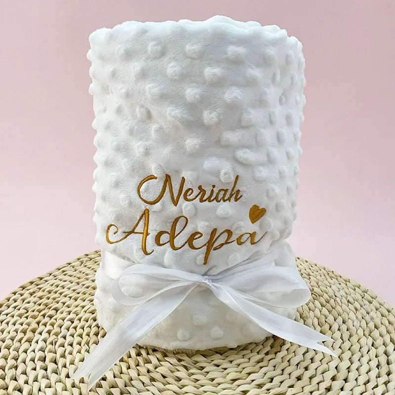 Personalized Baby Doudou Blanket - Swaddle Stroller Bed Crib with Pattern Design Unique Shower Gift Birth Gift