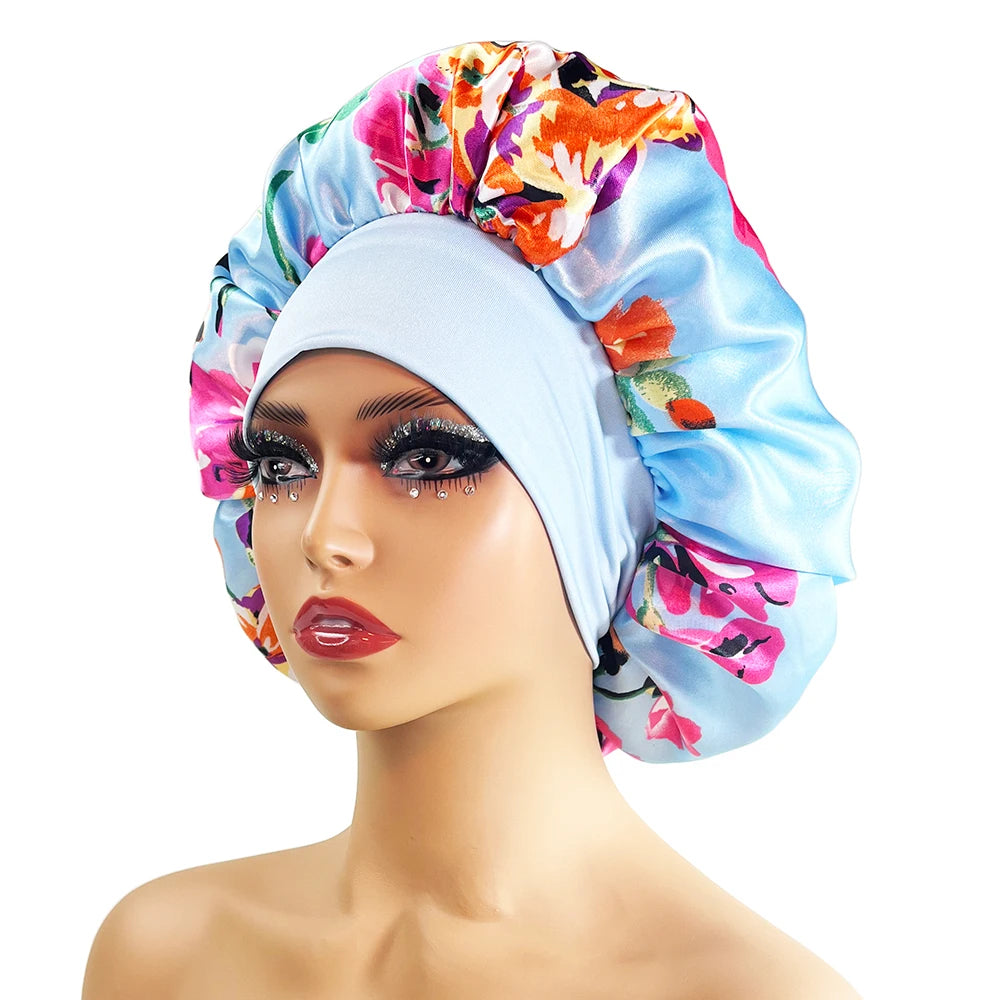 Bonnet Satin Floral XXL
