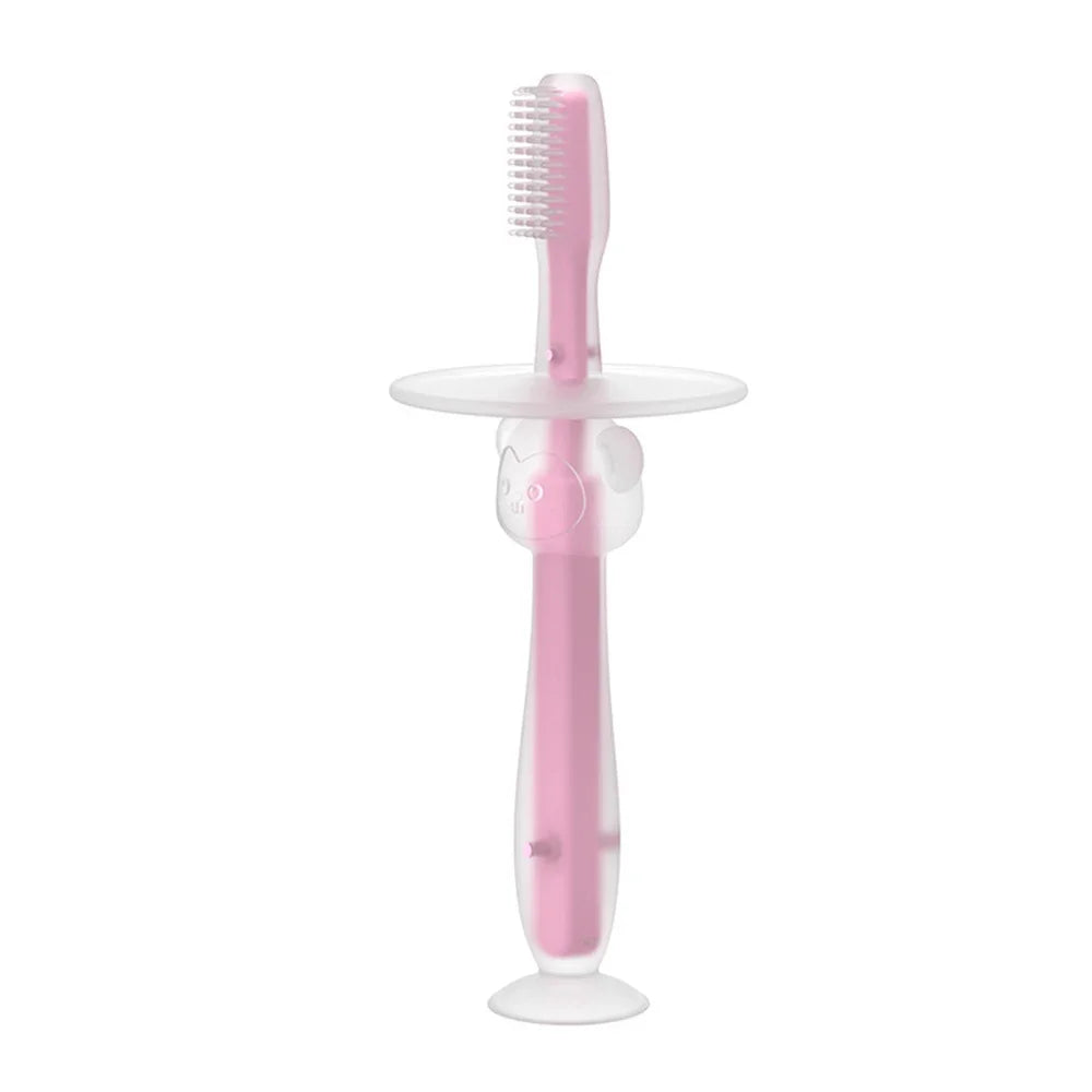 100% 1PC Baby Toothbrush Food Grade Soft Handle Flexible Silicone Rubber Teether Infant Training  Factory Price