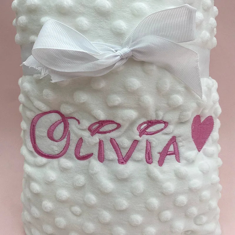 Personalized Baby Doudou Blanket - Swaddle Stroller Bed Crib with Pattern Design Unique Shower Gift Birth Gift