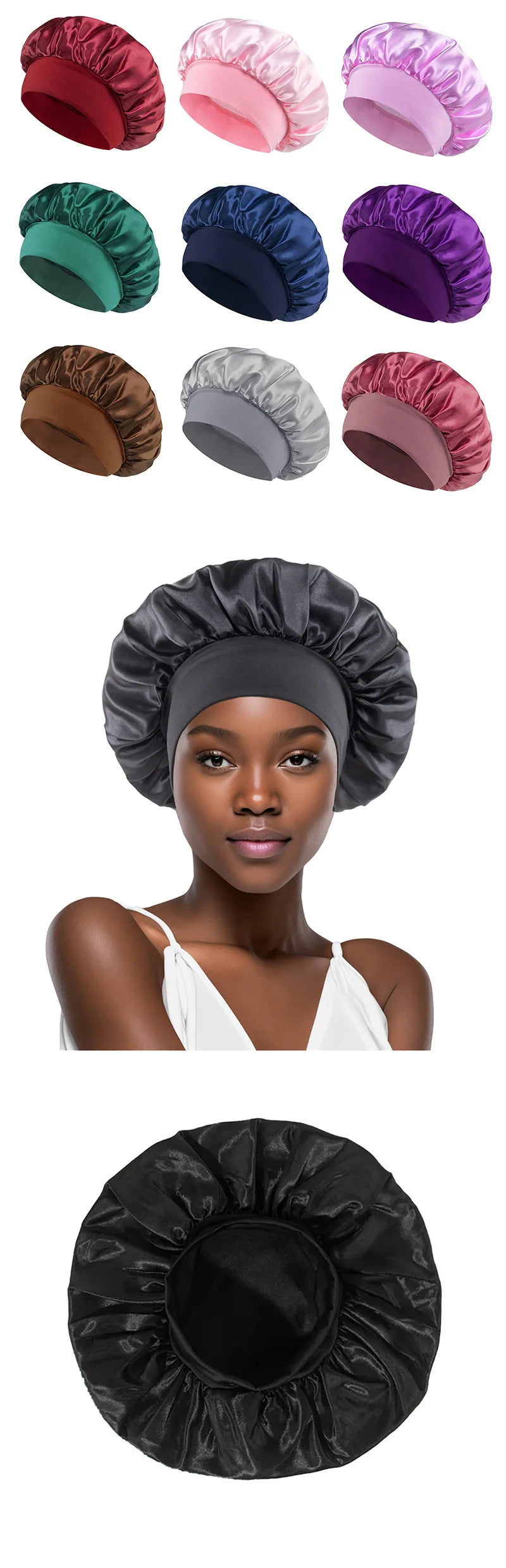Bonnet Satin Bande Large