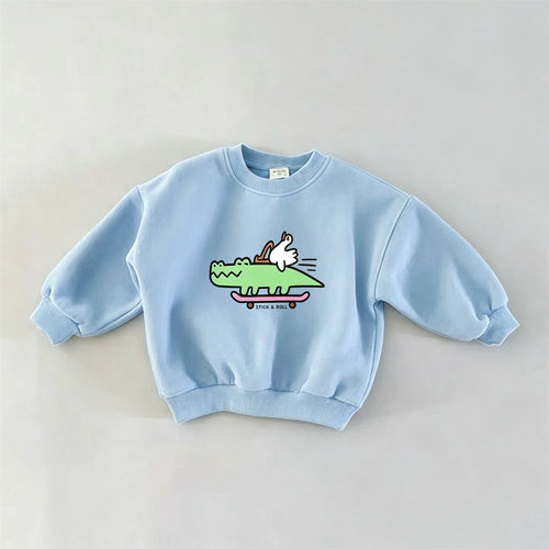 Baby Clothes Printing Tops Spring Autumn Wear Crewneck Pullovers Fashion Casual Sweatshirt Toddler Simple All-match Hoodies