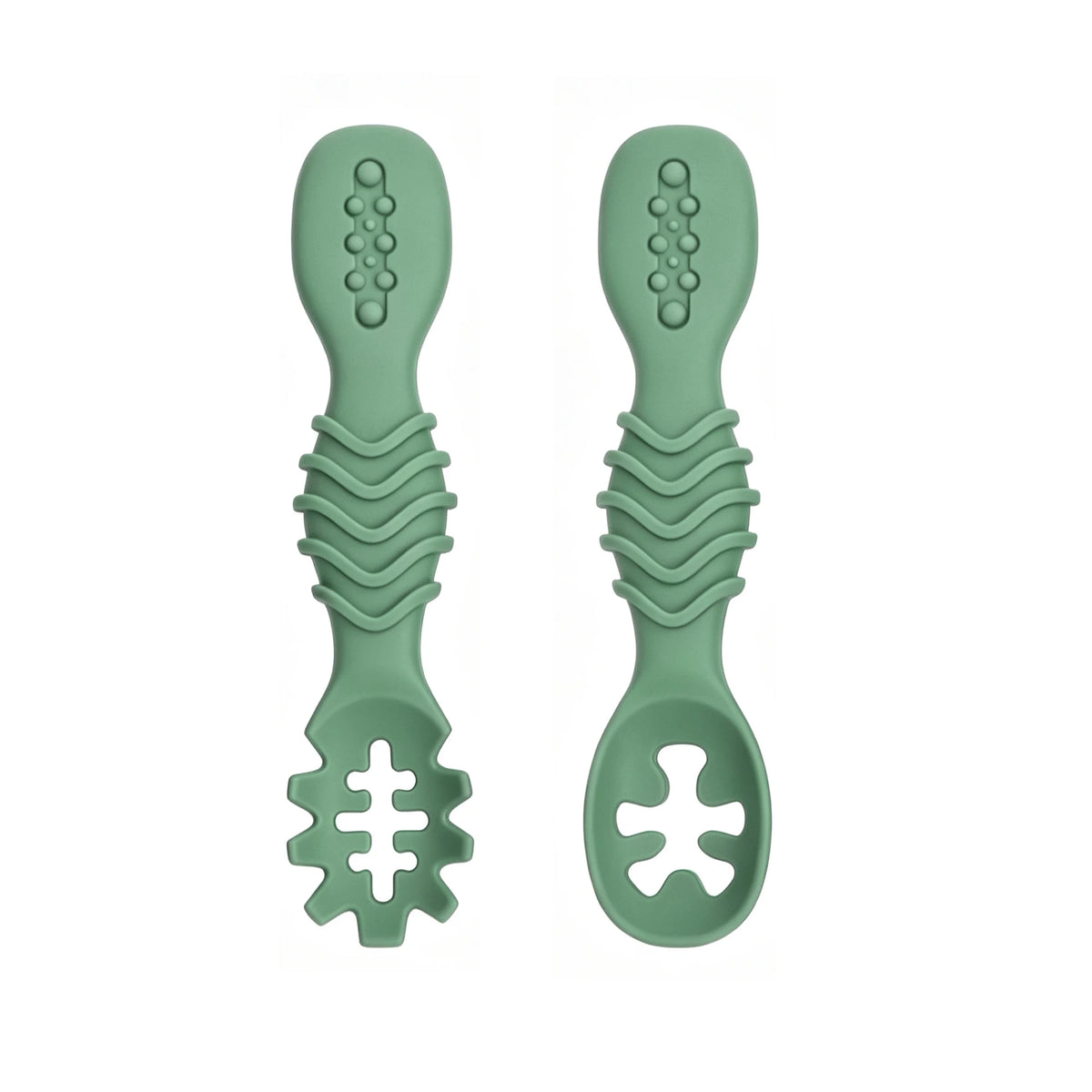 2pcs Silicone Baby Spoon Set, Stylish Minimalist Design, Baby Feeding Accessory, Dishwasher Washable, Ideal Baby Gift