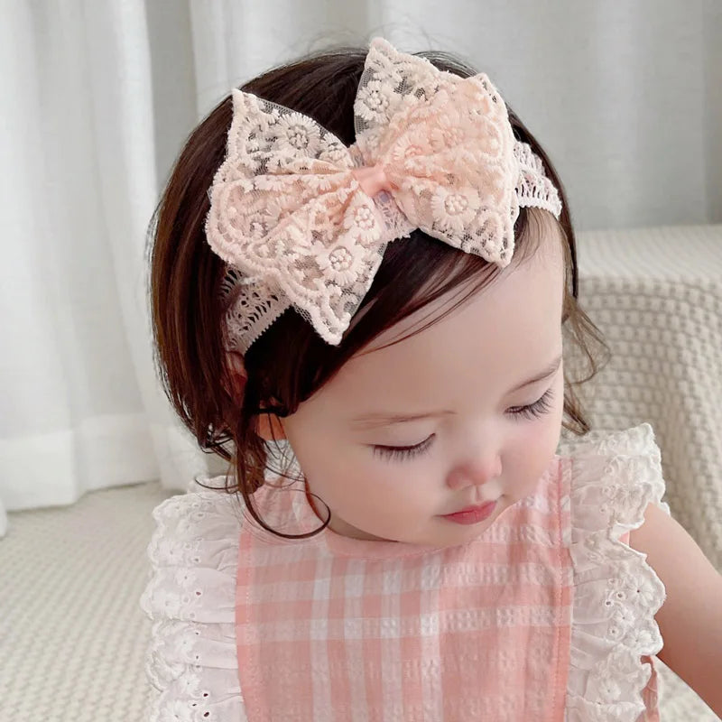 Bandeau Bébé Nœud Dentelle