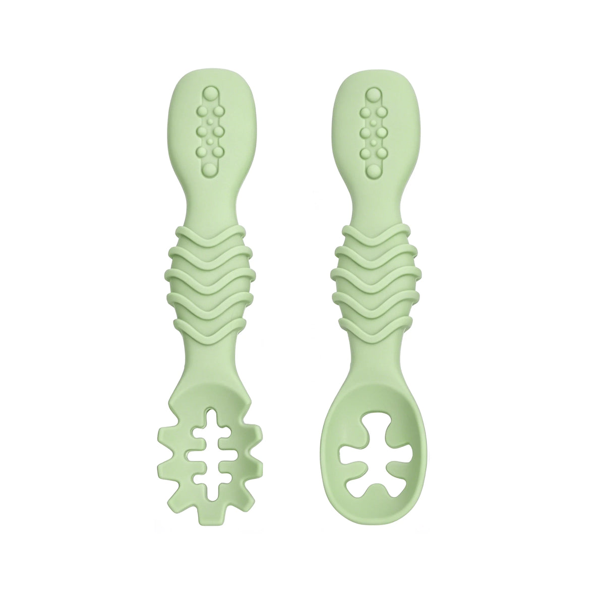 2pcs Silicone Baby Spoon Set, Stylish Minimalist Design, Baby Feeding Accessory, Dishwasher Washable, Ideal Baby Gift