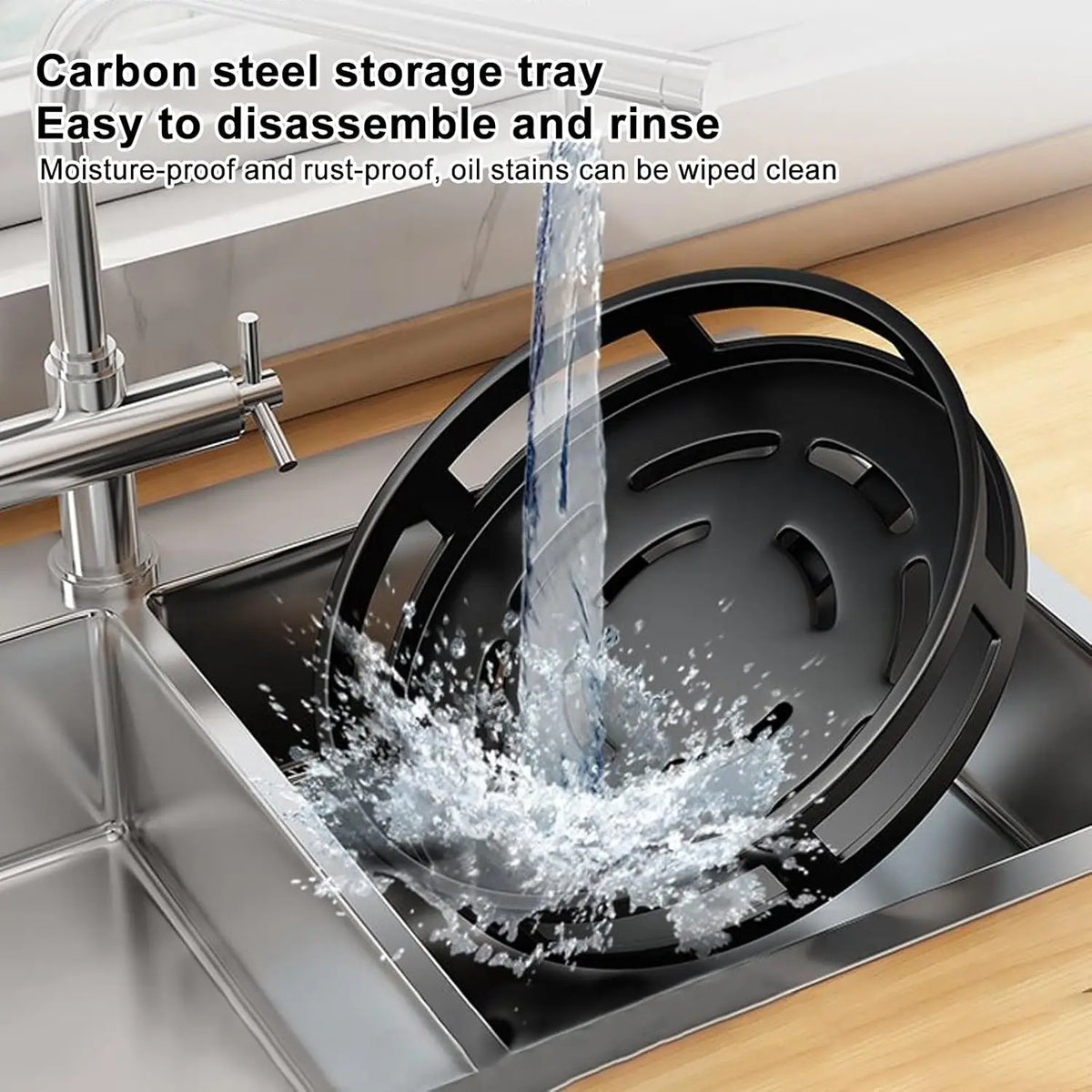 360 Degree Rotating Kitchen Storage Rack Countertop Multifunctional Spice Organizer Condiment Oil Sauce Seasoning Storage Holder