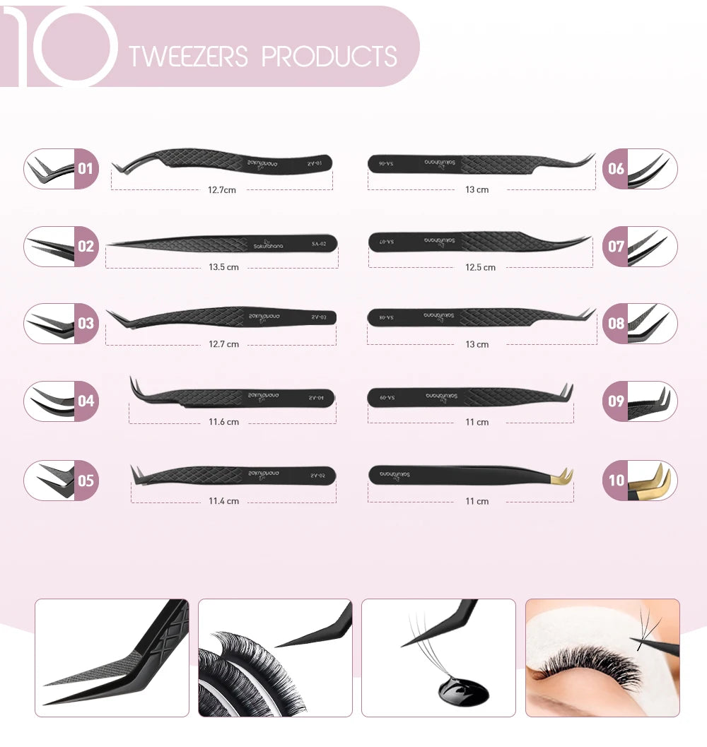 Pince Extensions Cils Pro