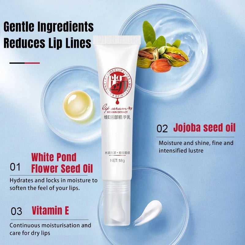 Vitamin E Lip Serum Hydrate Moisturize Dry Chapped Lips Smooth Lip Lines Brighten Dull Lip Tone Mild Nourishing Daily Lip Care