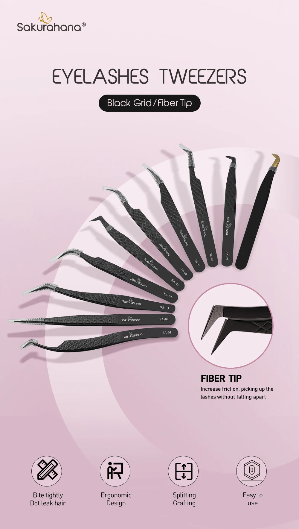 Pince Extensions Cils Pro