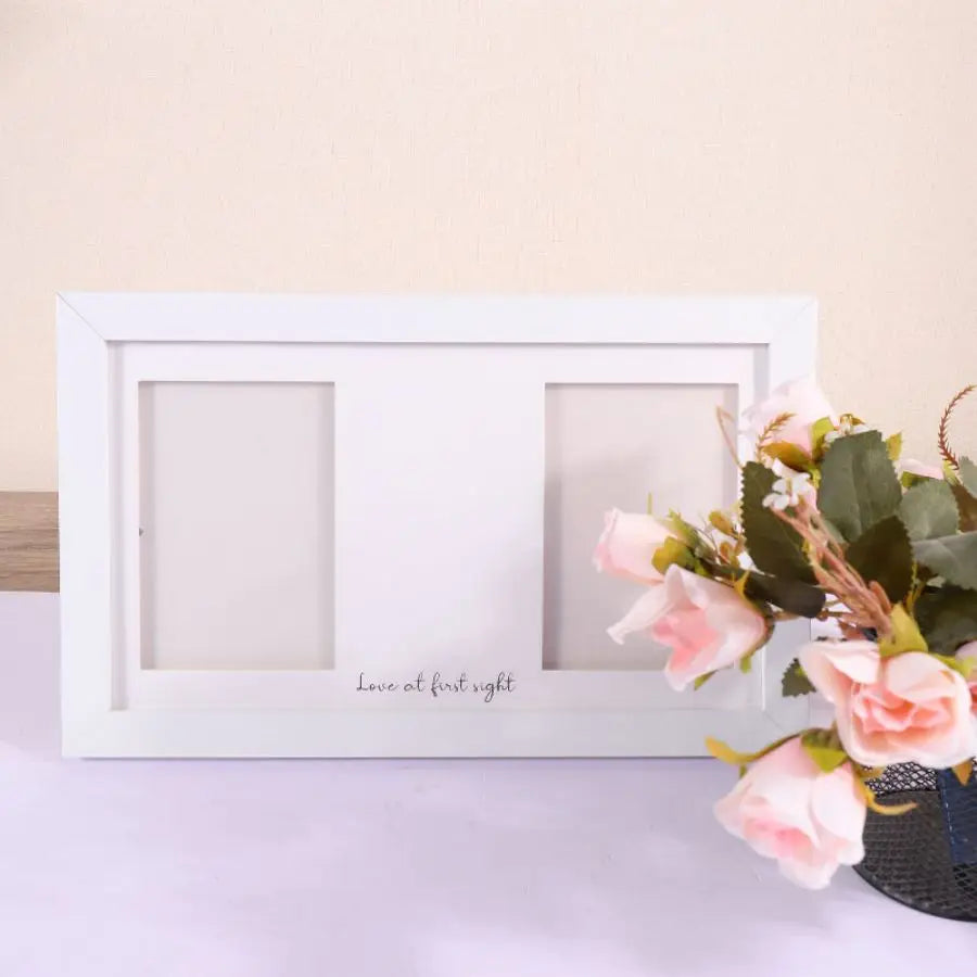 Baby Handprint Footprint Clay Kit Newborn Keepsake Picture Frame with Display Case for Nursery New Mom Gifts Baby Shower Reg