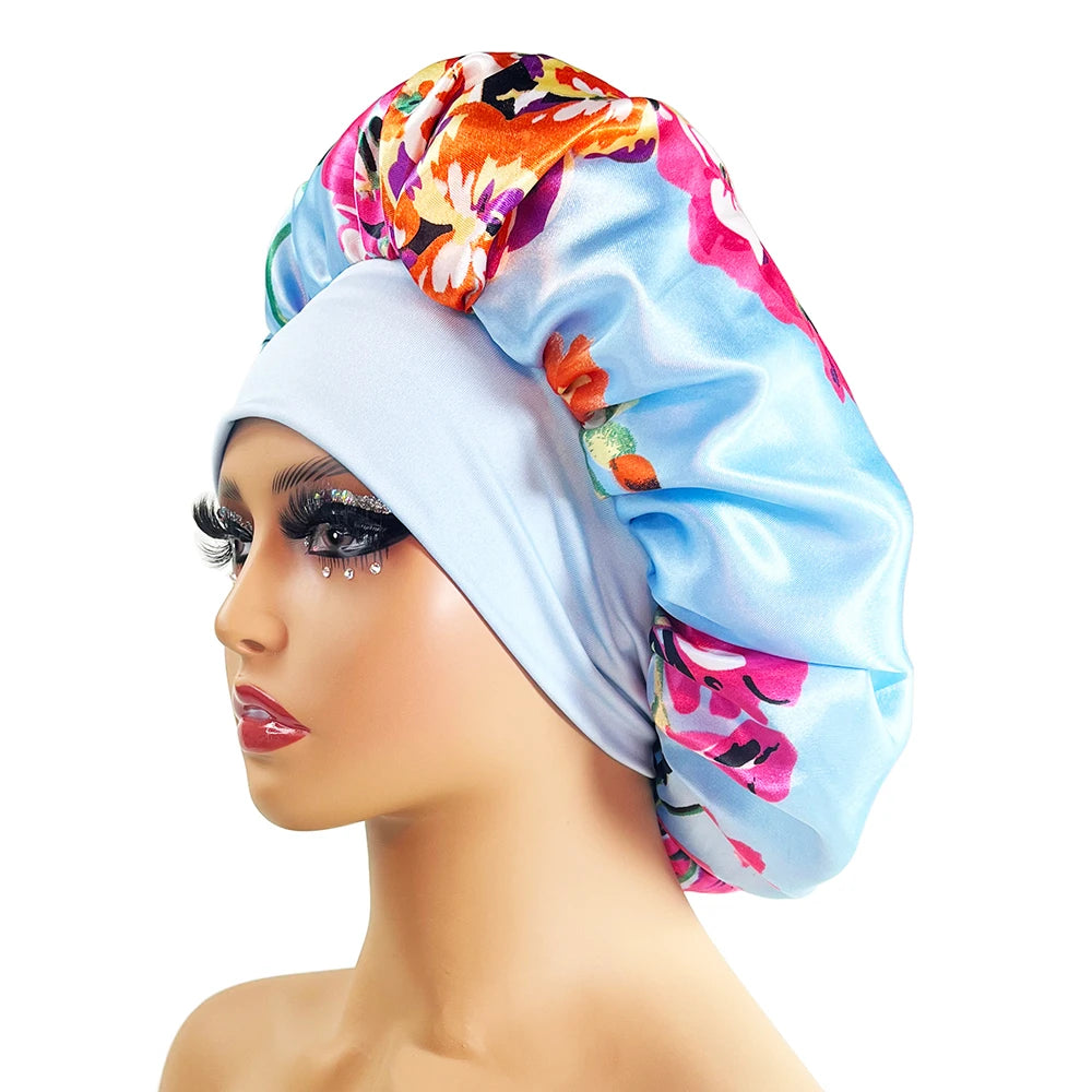 Bonnet Satin Floral XXL
