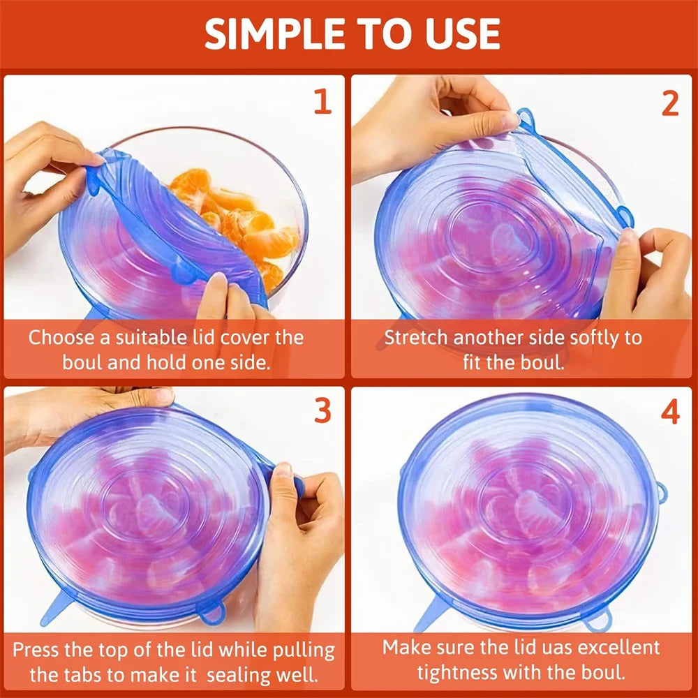 Couvercles Silicone Réutilisables